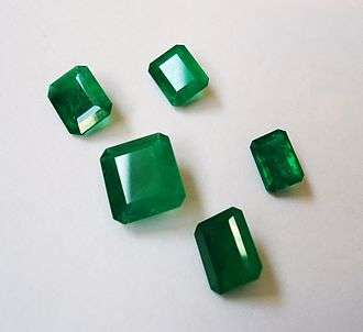 Cut emeralds