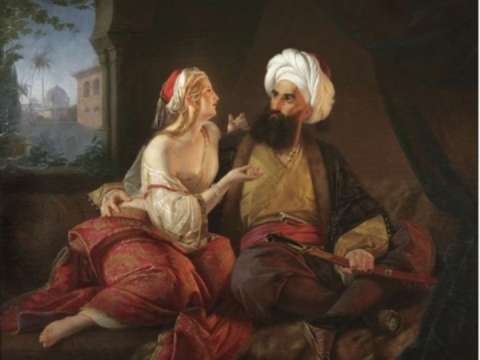 Ali Pasha and his favorite wife Kira Vassiliki, by Paul Emil Jacobs.
