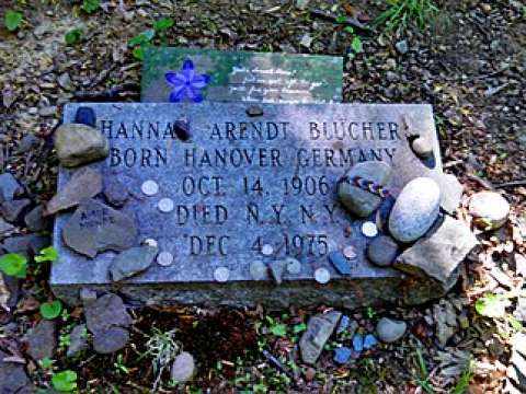 Hannah Arendt's grave at Bard College Cemetery, Annandale-on-Hudson, New York