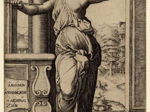 Lucretia, engraved by Raimondi after a drawing by Raphael