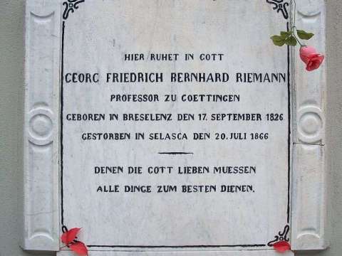  Riemann's tombstone in Biganzolo in Piedmont, Italy.