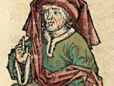 Zeno, portrayed as a medieval scholar in the Nuremberg Chronicle