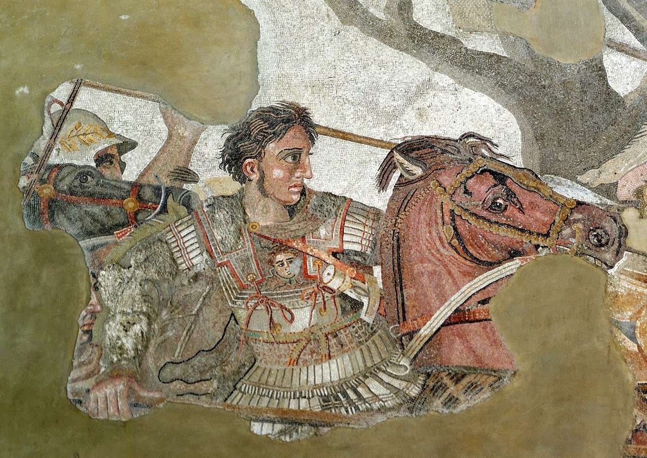 Alexander Mosaic from Pompeii, from a 3rd-century BC original Greek painting, now lost. In 336–335 BC, the king of Macedon crippled any attempt of the Greek cities at resistance and shattered Demosthenes's hopes for Athenian independence.
