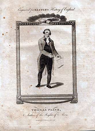 Thomas Paine Author of the Rights of Man from John Baxter's Impartial History of England, 1796.