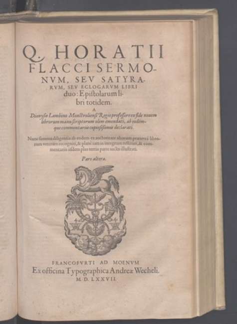 The Poet, The Critic, and the Moralist: Horace, Epistles