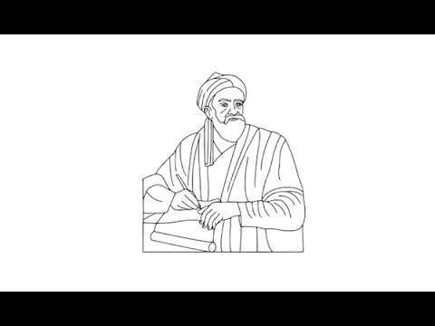 How to draw Abu Rayhan Al Biruni pencil drawing step by step