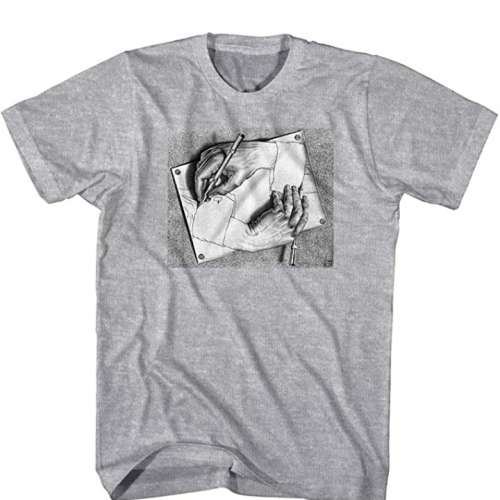 M.C. Escher Men's Drawing Hands Graphic T-Shirt