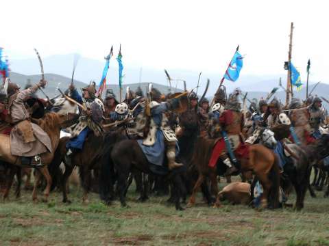 Reenactment of Mongol battle