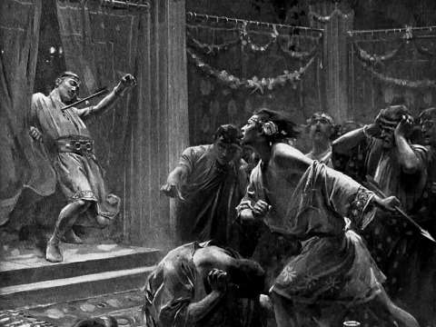 The Killing of Cleitus, by André Castaigne (1898–1899)