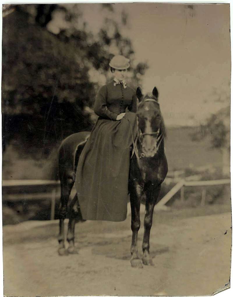 Marian Hooper Adams (1843–1885) on horseback at Beverly Farms. 