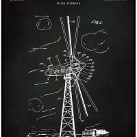 Vintago Wind Turbine Patent Poster