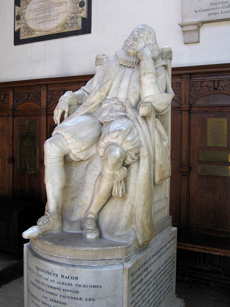 Memorial to Bacon in the chapel of Trinity College, Cambridge