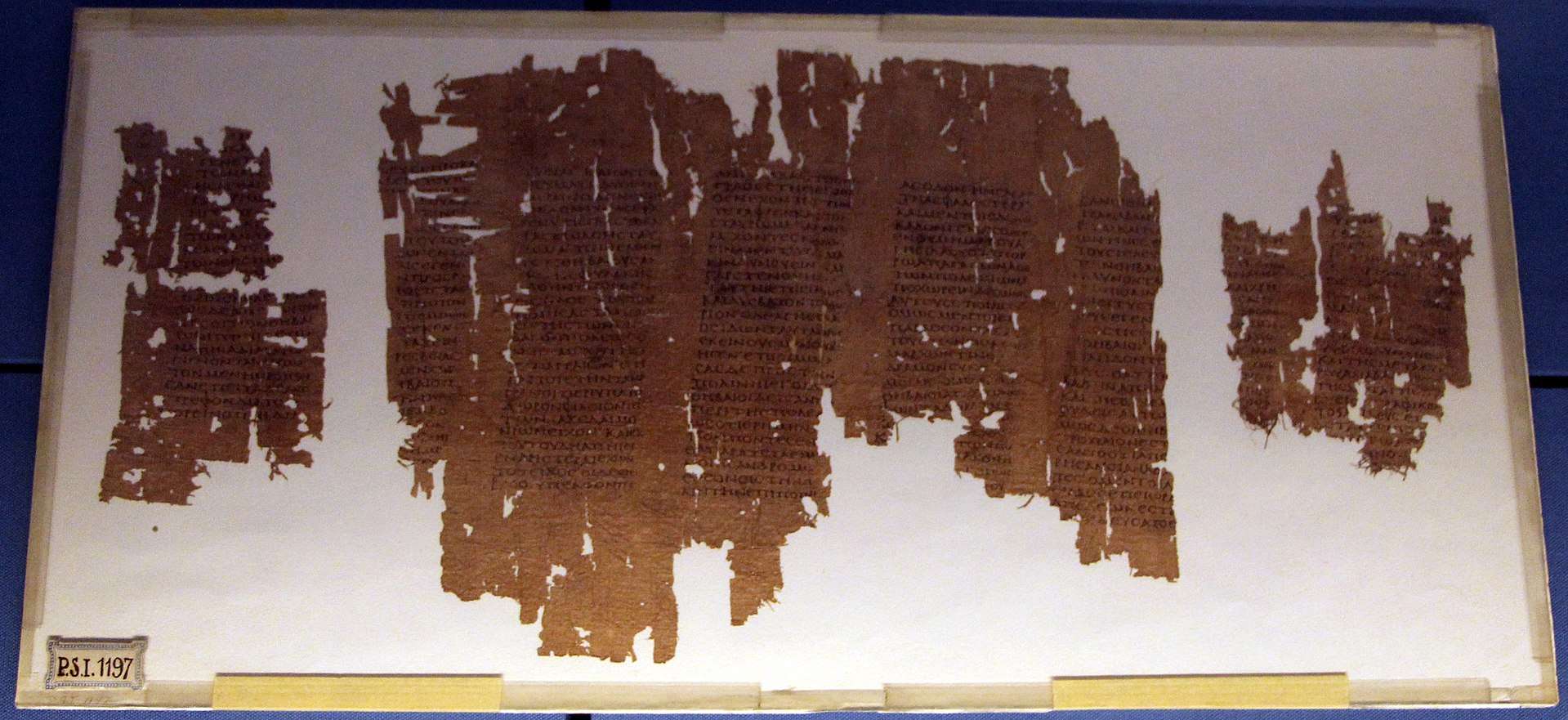 Fragments of Xenophon's Hellenica, Papyrus PSI 1197, Laurentian Library, Florence.