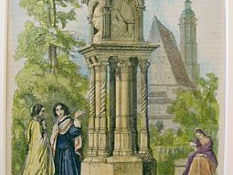 Image of the Bach memorial erected by Felix Mendelssohn in Leipzig in 1843