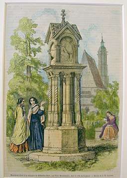 Image of the Bach memorial erected by Felix Mendelssohn in Leipzig in 1843
