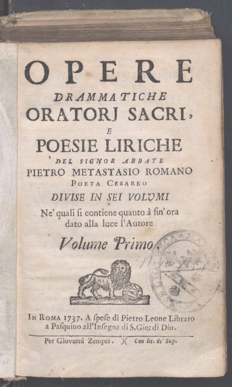 Opere drammatiche, oratorj sacri e poesie liriche (1737)