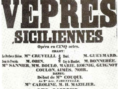 Les vêpres siciliennes: poster for the premiere (1855)