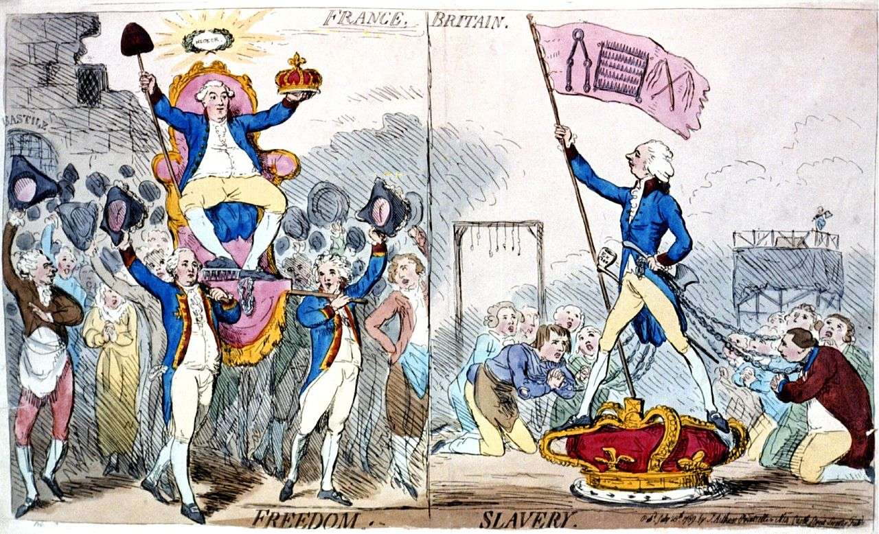 In this 1789 engraving, James Gillray caricatures the triumph of Necker (seated, on left) in 1789