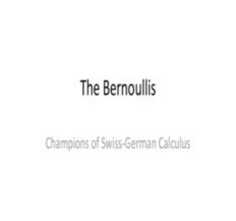 The Bernoullis - Math Education
