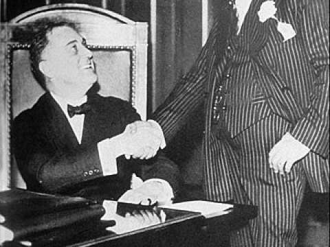 Gov. Roosevelt with his predecessor Al Smith, 1930