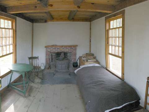 Reconstruction of the interior of Thoreau's cabin