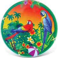 Tropical Parrots Ceramic Coaster