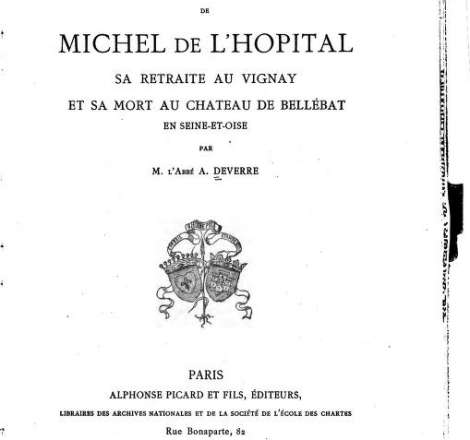 Les derniéres années de Michel de L'Hopital