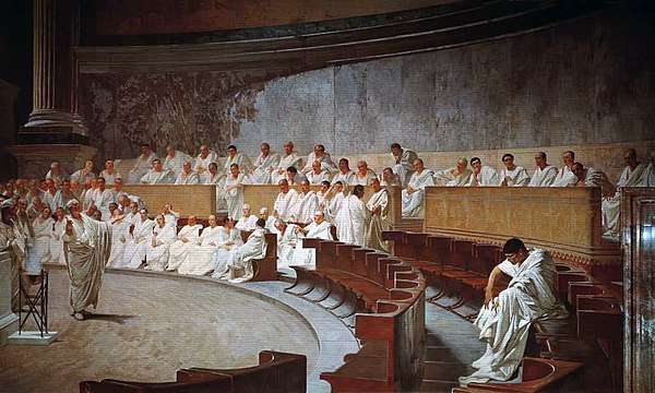 Cicero Denounces Catiline, fresco by Cesare Maccari, 1882–88