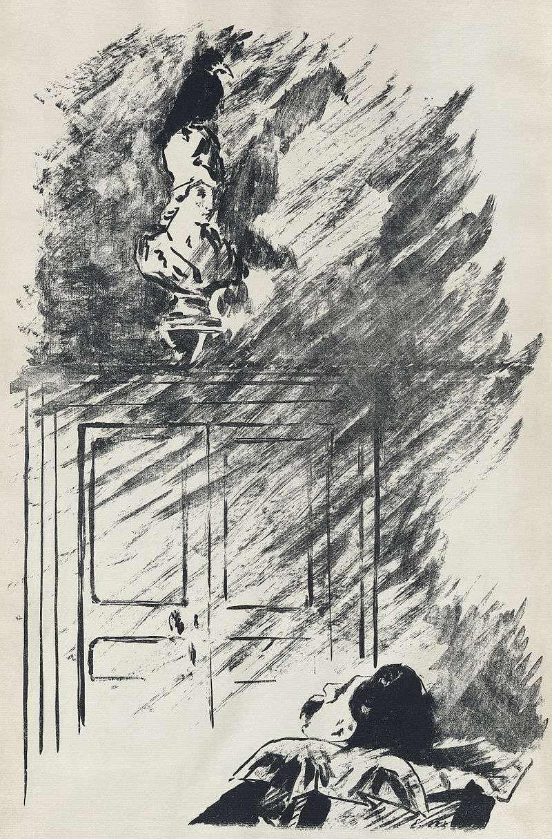 Illustration by French impressionist Édouard Manet for the Stéphane Mallarmé translation of 