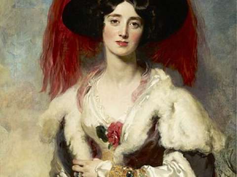 Thomas Lawrence's portrait of his patron Julia, Lady Peel (1827), now in the Frick Collection.