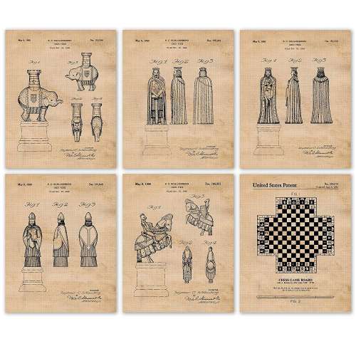 Vintage Chess Game Patent Poster Prints