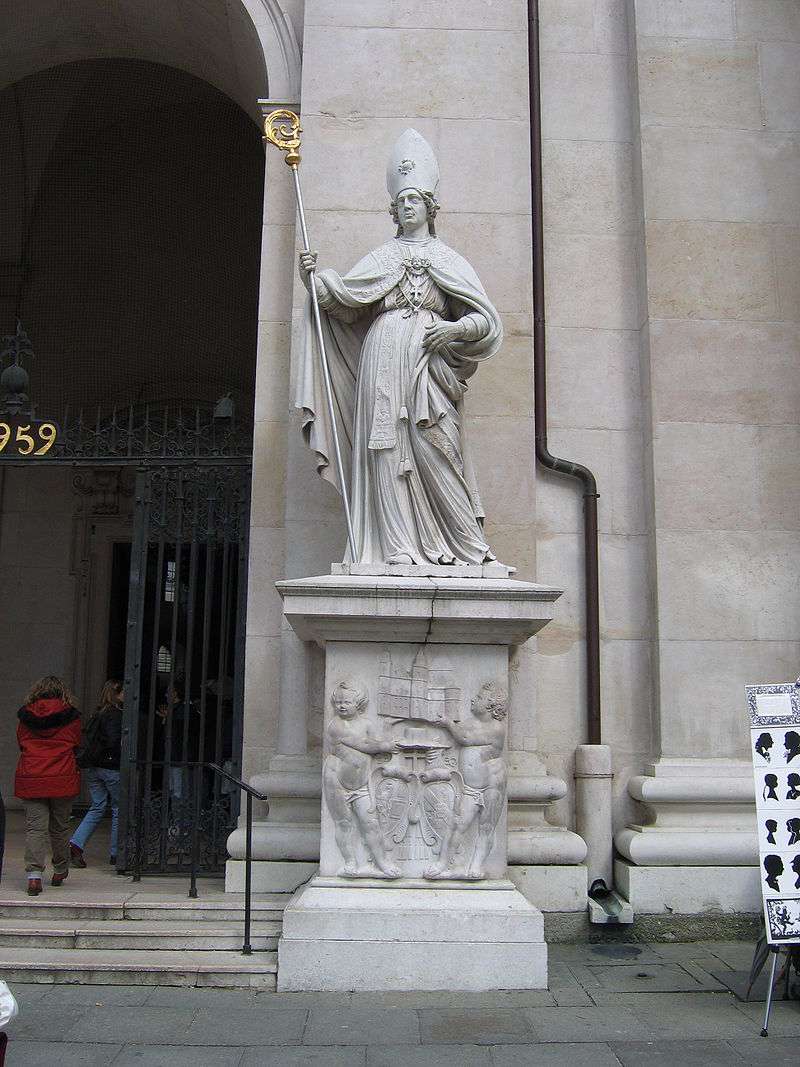 Statue of Saint Vergilius at the Salzburg Cathedral