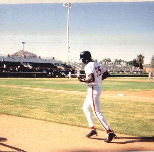 Jordan in training with the Scottsdale Scorpions in 1994