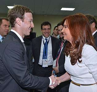 Zuckerberg with Argentine President Cristina Fernández de Kirchner, 2015