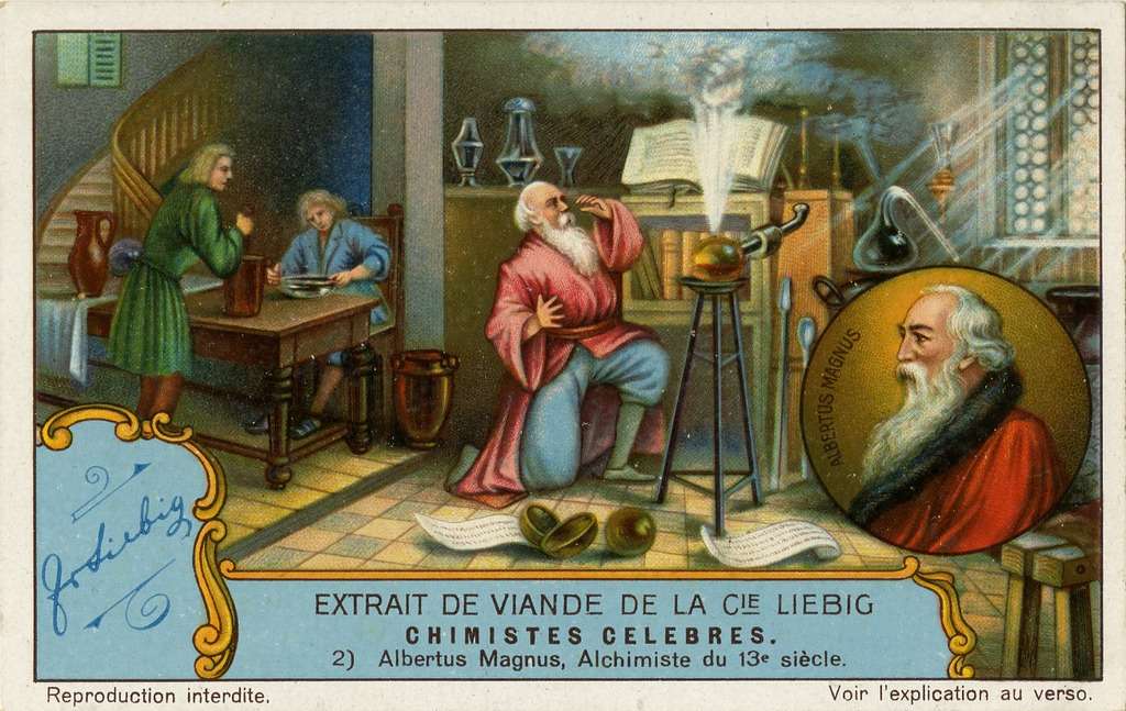  Albertus Magnus, Chimistes Celebres, Liebig's Extract of Meat Company Trading Card, 1929.