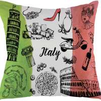 Italy Themed Throw Pillow Cover