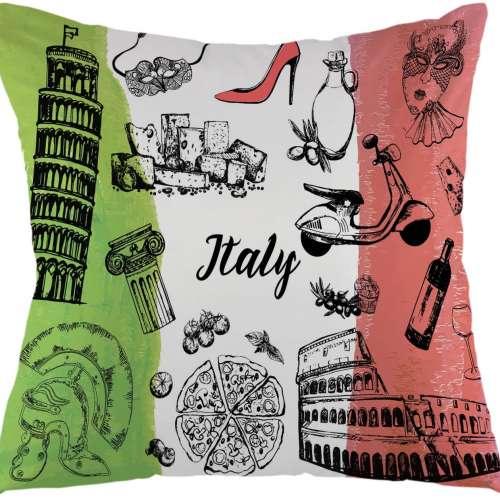 Italy Themed Throw Pillow Cover