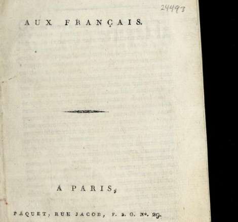 Adresse de Maximilien Robespierre aux Français