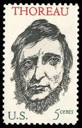 1967 U.S. postage stamp honoring Thoreau, designed by Leonard Baskin