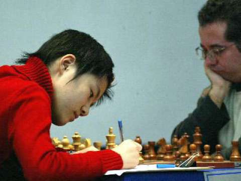 Hou Yifan, when she was 11, at the 2005 World Team Chess Championship, Beersheva, Israel