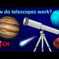 How telescopes work. Learn planets. Why questions and science for kids. How things work