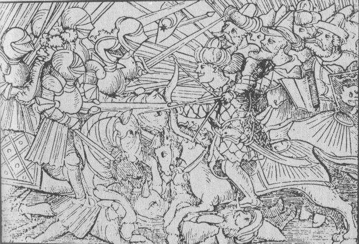 The battle between the Turks and the Christians, in the 16th century
