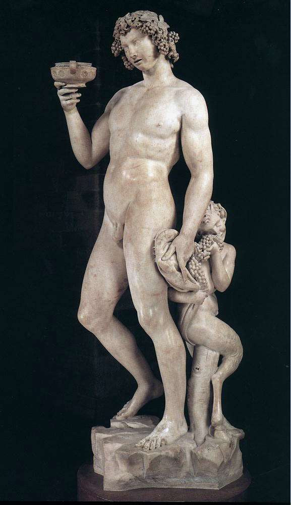 Bacchus by Michelangelo, early work (1496–1497)