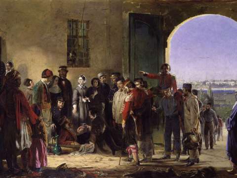 The Mission of Mercy: Florence Nightingale receiving the Wounded at Scutari (Jerry Barrett, 1857)