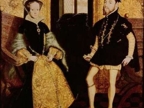 Mary I and Philip, during whose reign Elizabeth was heir presumptive
