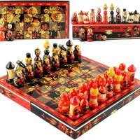 Chess Set Board Game Russian Dolls Set 