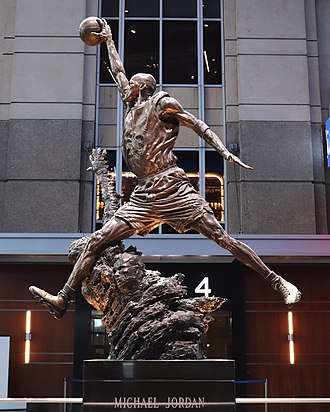 Statue of Michael Jordan inside the United Center
