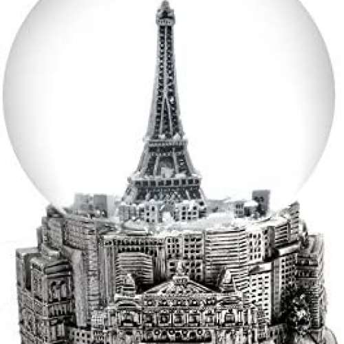 Paris France Eiffel Tower Snow Globe 65mm
