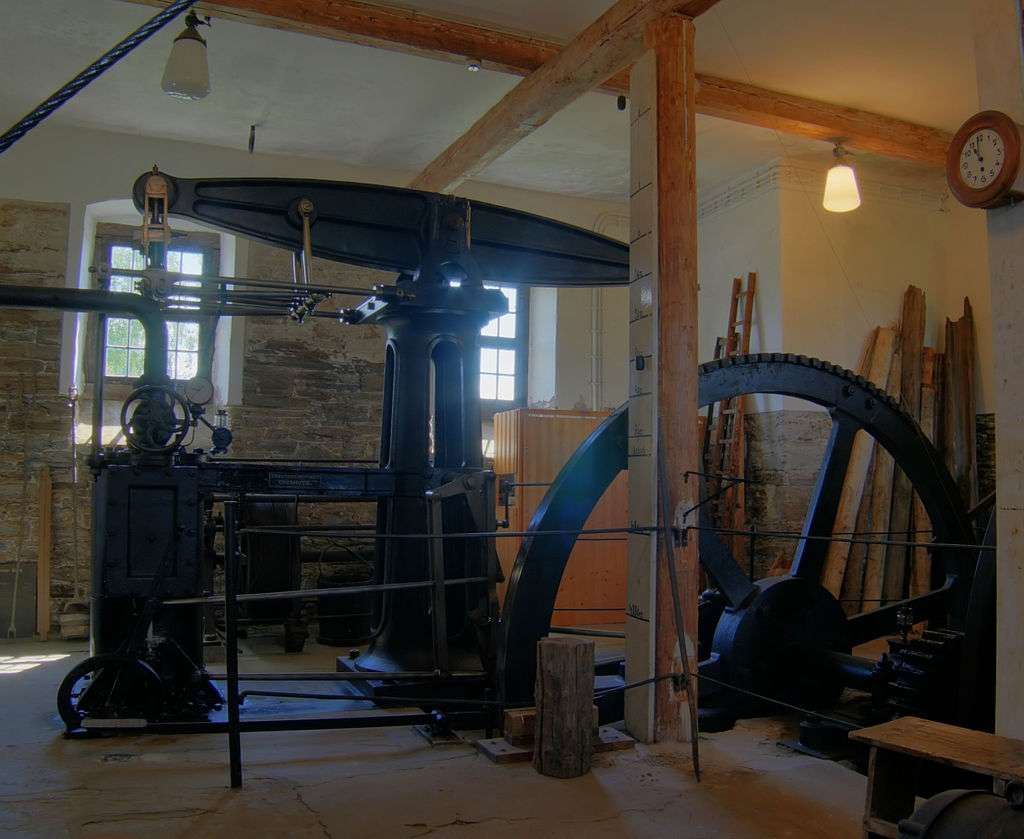 A steam engine built to James Watt's patent in 1848 at Freiberg in Germany