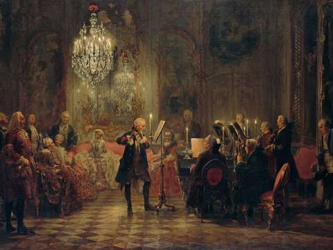 The Flute Concert of Sanssouci by Adolph Menzel, 1852